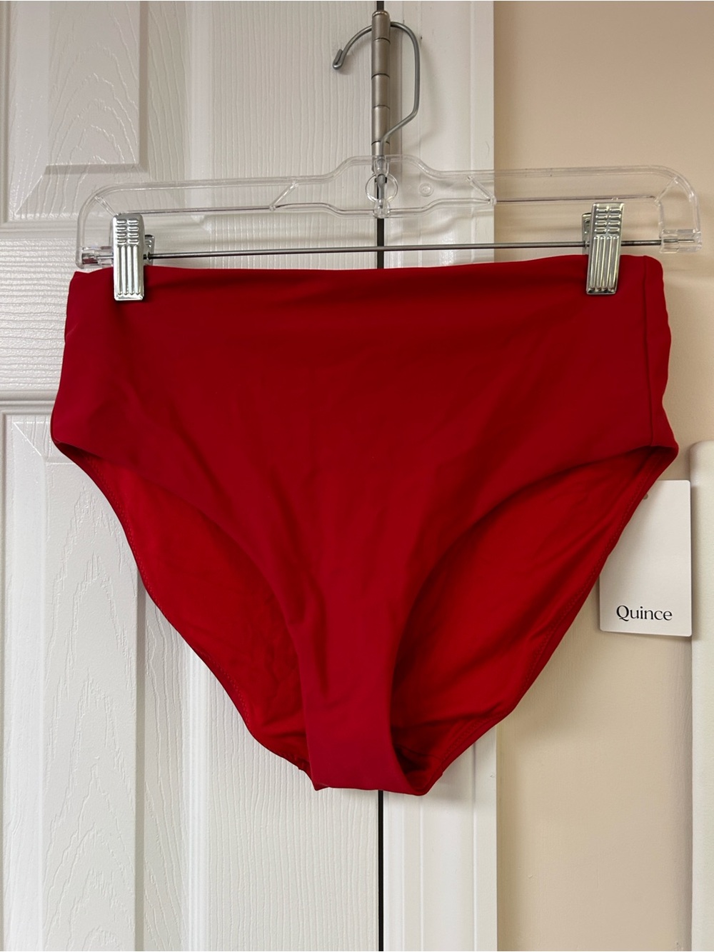 NWT Quince High Rise Bikini Bottom Red